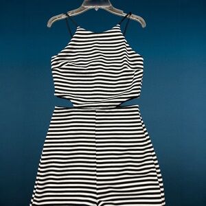 Soprano Black & White Stripe Romper